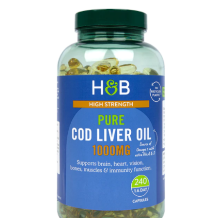 Holland & Barrett Olio di fegato di merluzzo puro 1000mg 240 capsule