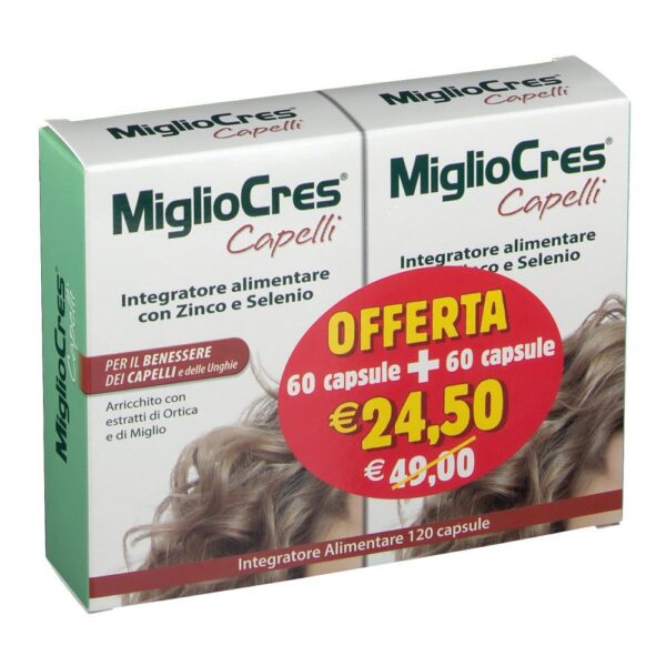 MiglioCres Capelli Splendenti Anti-Caduta 60+60 Capsule