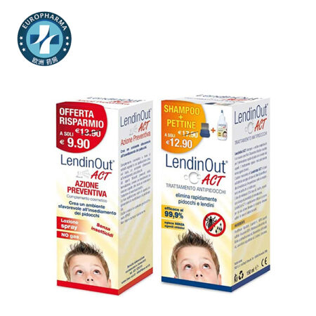 LendinOut ACT Trattamento Antipidocchi Shampoo 150ml + Pettine + Spray 100ml
