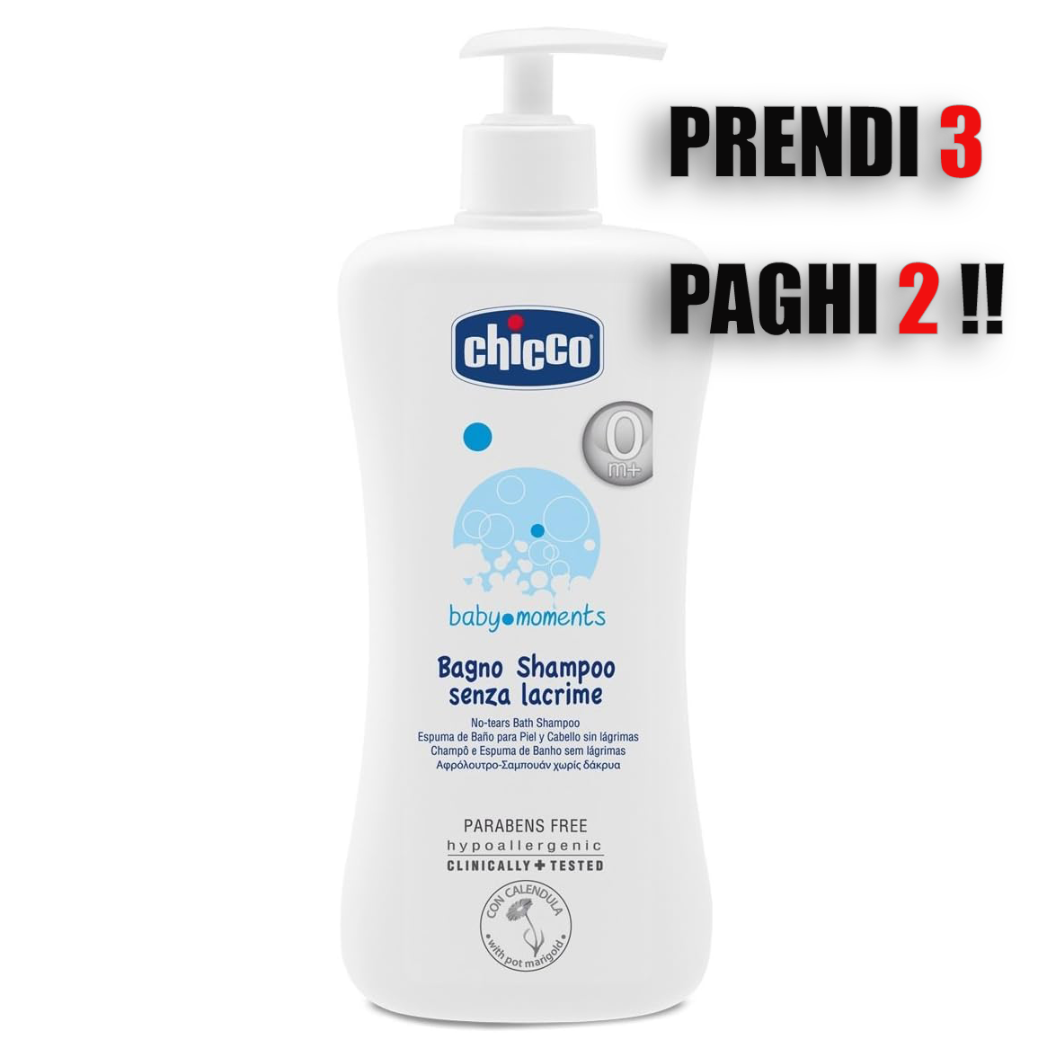 Chicco Baby Moments Bagno Shampoo 500ml Prendi 3 paghi 2