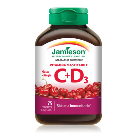 Jamieson Vitamina C + D masticabile ciliegia 75 CPR